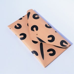 Hand Painted Leopard Shoulder/Clutch Bag / Leopard clutch bag / Leopard shoulder bag / Leather clutch bag / Leather shoulder bag / image 1