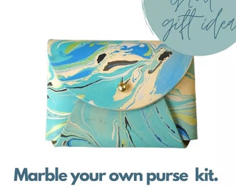 DIY marble your own purse / Purse / Home making kit / Colourful Purse / Leather Purse / Xmas Gifts / Personalised Gifts / make it yourself
