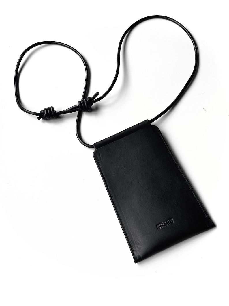 Leather Phone bag / phone carrier / Crossbody bag / Phone protector / phone bag / phone shoulder bag / mobile phone bag pouch Black