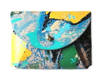 Personalised Card Purse - Marbled / Purse / Wallet / Colourful Purse / Leather Purse / Xmas Gifts / Personalised Gifts / Leather Wallet