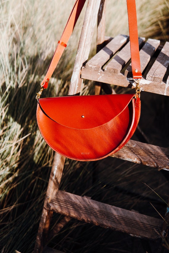 Red Leather Half Moon Shoulder Bag XL Handmade Crossbody Bag Red Handbag Red Leather Shoulder Bag Red Leather Cross Body Bag Etsy Ireland