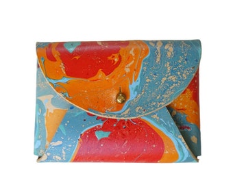 Personalised Card Purse - Marbled / Purse / Wallet / Colourful Purse / Leather Purse / Xmas Gifts / Personalised Gifts / Leather Wallet