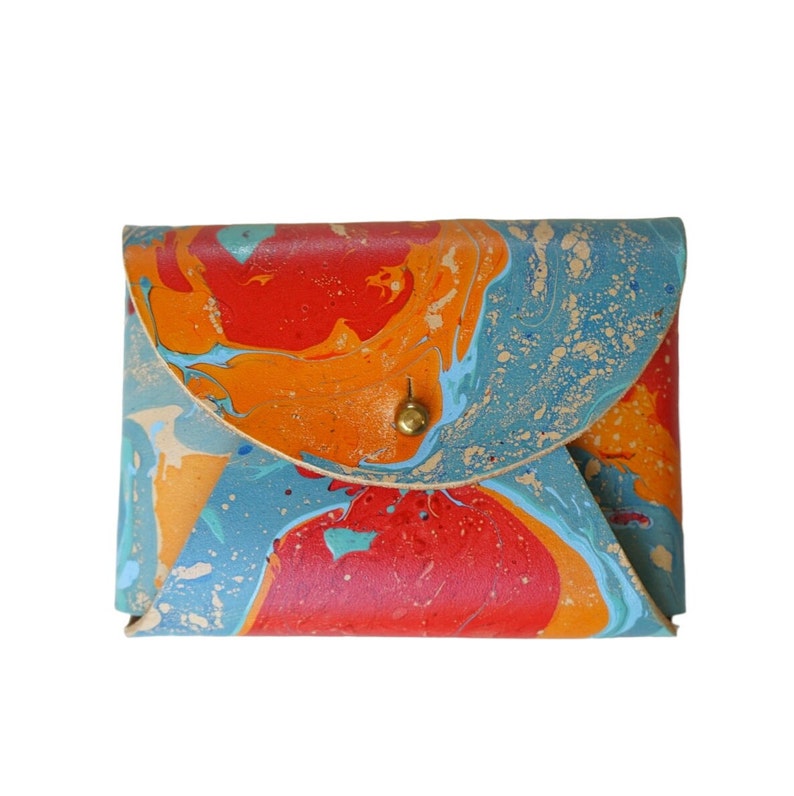 Personalised Card Purse Marbled / Purse / Wallet / Colourful Purse / Leather Purse / Xmas Gifts / Personalised Gifts / Leather Wallet image 1