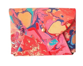 Personalised Card Purse - Marbled / Purse / Wallet / Colourful Purse / Leather Purse / Xmas Gifts / Personalised Gifts / Leather Wallet