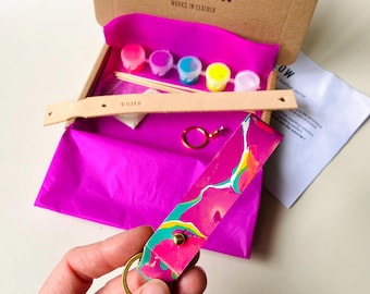 DIY marble your own purse / Purse / Home making kit / Colourful Purse / Leather Purse / Xmas Gifts / Personalised Gifts / make it yourself