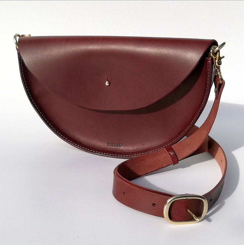Leather Half Moon Shoulder Bag XL