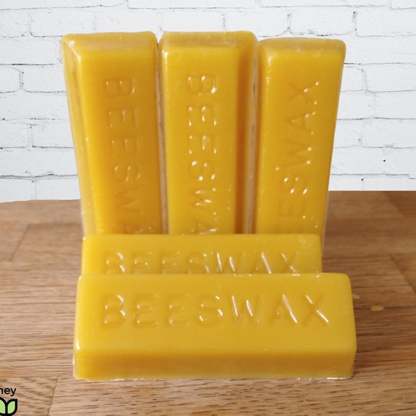 Beeswax  5 - 1 Ounce Bars - Pure and Raw Triple Filtered  Beeswax - Cosmetics - Lip Balm - Polishing - Crafting - Leather Sewing