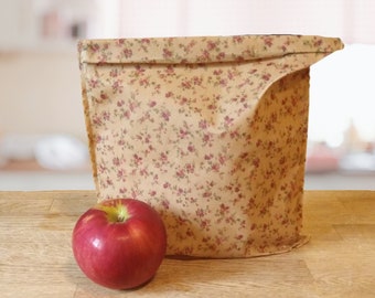 2 Piece Set Beeswax Food Storage - Reusable Snack Bag - 10 x 10 Wrap -  Gift  Under 20 Dollars - Eco Friendly - Beeswax Wrapper - Rosebud