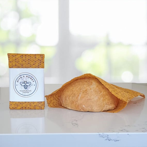 Honeycomb -  XL Beeswax Food Storage Bag - Bread Storage - Sourdough