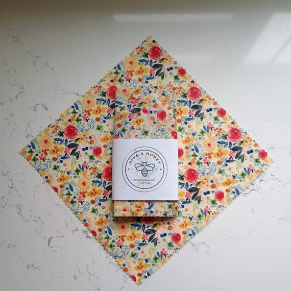 Beeswax Wrap Starter Pack - Watercolor Blooms