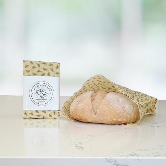 Coneflowers -  XL Beeswax Food Storage Bag - Bread Storage - Sourdough