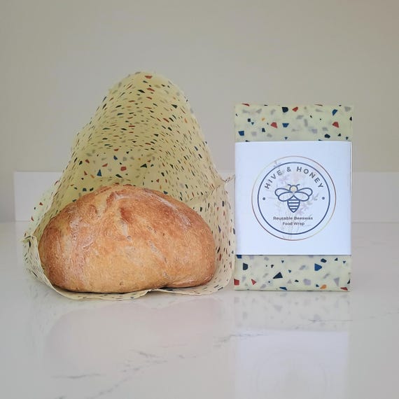 XL Beeswax Food Storage Bag - Bread Storage - Cottage Patchwork