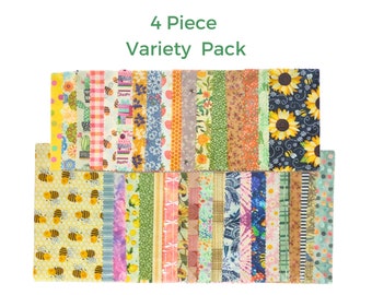 Beeswax Wrap Variety Pack - 10" x 10" Wraps - Reusable Food Wrap - Mixed Patterns -  Beeswax Wrappers - Food Storage - Eco Gift