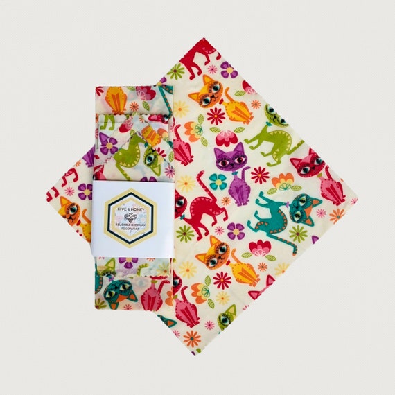 Retro Kitty Cat - Beeswax Food Wrappers