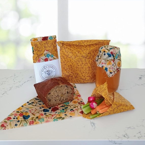 Reusable Beeswax Wrappers - Summer Meadow & Honeycomb