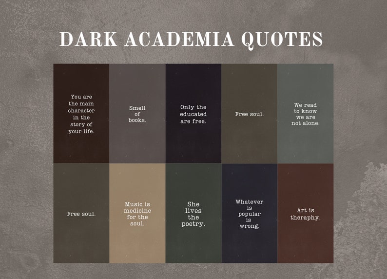 10 Dark Academia Quotes Instagram Stories & Wall Art Etsy