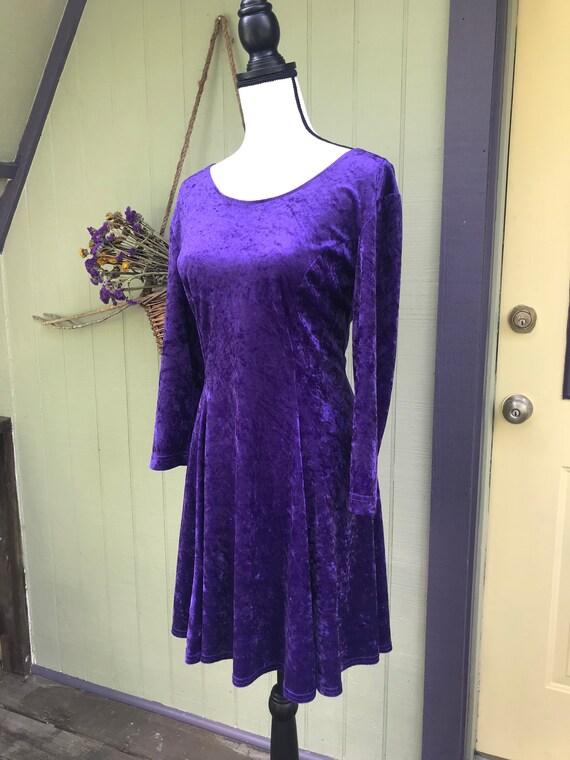 Vintage Purple Velvet Corset Back Dress