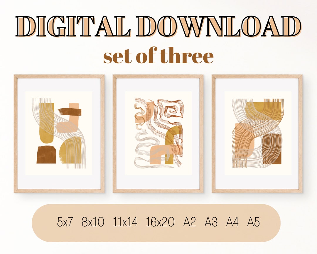 Set of 3 Modern Minimalist Abstract Art Prints - Etsy