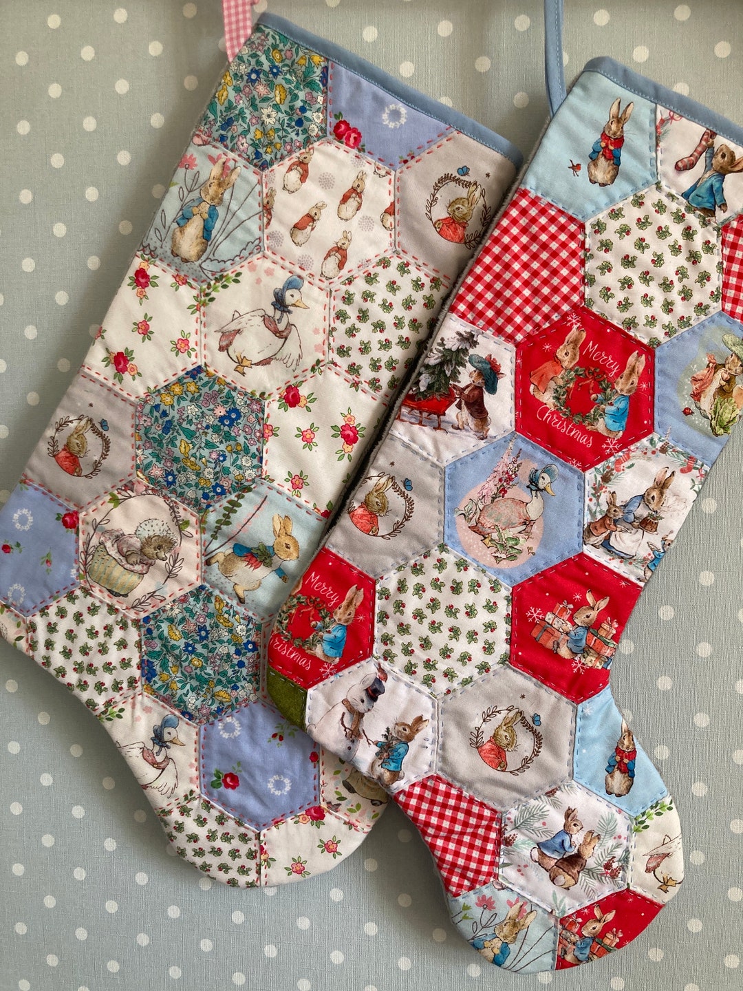 Peter Rabbit Christmas Stocking Patchwork Handmade - Etsy Australia