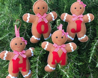 Gingerbread man, personalised Christmas gift ornament