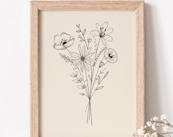 Personalized Birth Month Flowers Tattoo Design, Custom Birth Flower Bouquet, Family Flower Tattoo Digital Download, Mothers Days Flower Gift