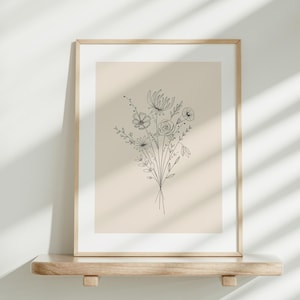 Custom Birth Flower Bouquet, Family Birth Month Tattoo Design Gift for mom Minimalist Art Print Gift Flower Bouquet Print Christmas Gift