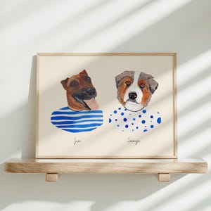 Ritratto di cane personalizzato, regalo commemorativo per animali domestici, opera d'arte digitale, decorazione murale, stampa di animali, opera d'arte commemorativa per animali domestici, dipinta a mano e personalizzata, opera d'arte personalizzata