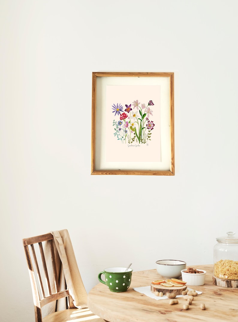 Personalized Watercolor Birth Flower Print, Birth Flower Family Bouquet, Birthday Gift, Minimalist Home Decor, Custom gift Wall Art image 16