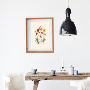 Personalized Watercolor Birth Flower Print, Birth Flower Family Bouquet, Birthday Gift, Minimalist Home Decor, Custom gift Wall Art image 20