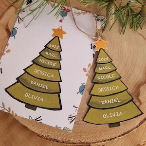 Printable Family Christmas Ornament, Custom Christmas Tree Name Decor, Paper Tree Ornament with Family Names, Xmas Gift 2025 Family Ornament