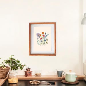 Personalized Watercolor Birth Flower Print, Birth Flower Family Bouquet, Birthday Gift, Minimalist Home Decor, Custom gift Wall Art image 18