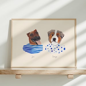 Custom Dog Portrait Memorial Gift For Pet Artwork Digital Wall Decor Animal Print Custom hand painted Cat Pet Memorial Art Piece Custom Hand