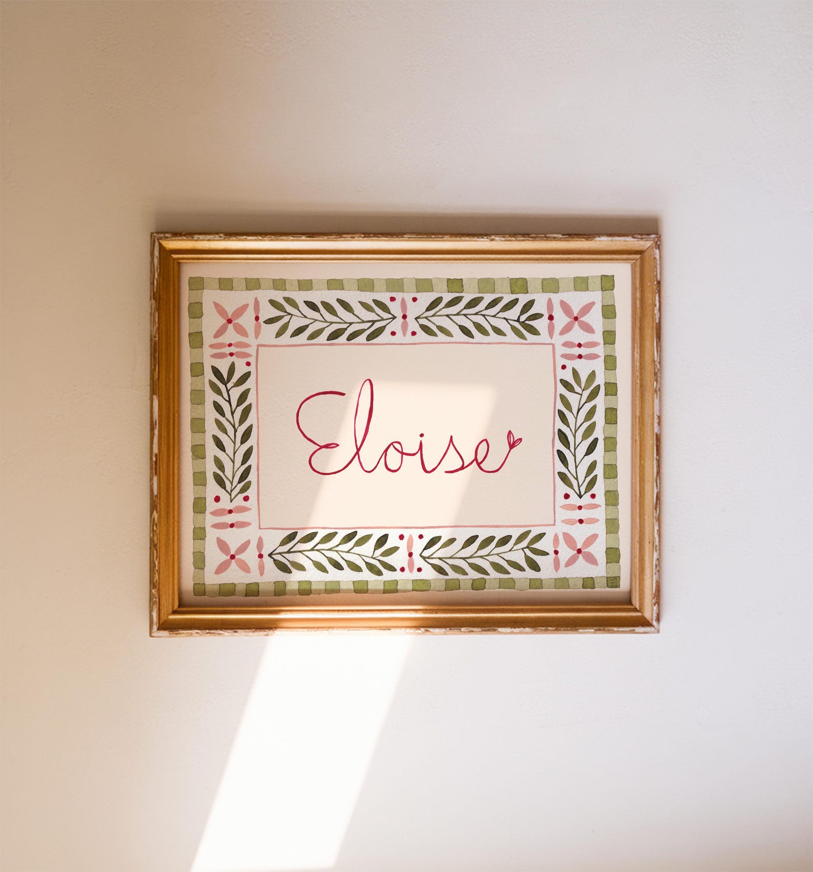 Personalized Name Nursery Print, Custom Botanical Watercolor Wall Art ...