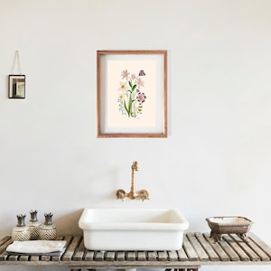 Personalized Watercolor Birth Flower Print, Birth Flower Family Bouquet, Birthday Gift, Minimalist Home Decor, Custom gift Wall Art image 14