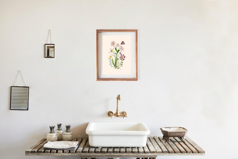 Personalized Watercolor Birth Flower Print, Birth Flower Family Bouquet, Birthday Gift, Minimalist Home Decor, Custom gift Wall Art image 14