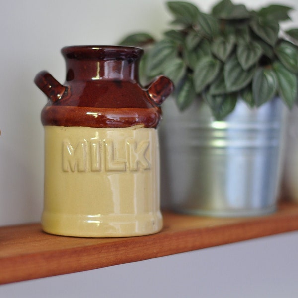 Vintage retro glazed terracotta Milk jug from the 60's, Made in England, Christmas gift