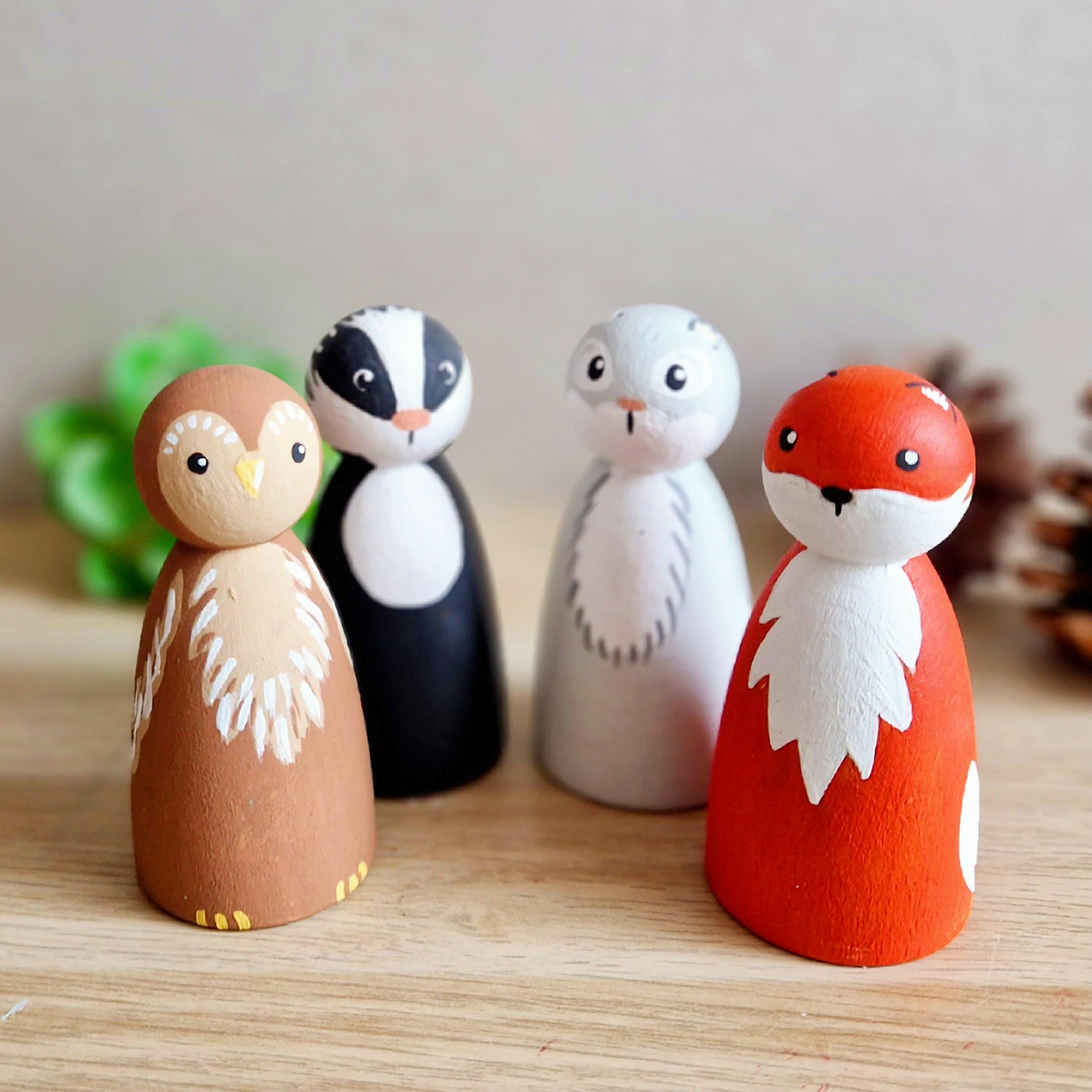 Animal peg dolls sales