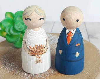 Personalised Wedding cake toppers, wedding peg dolls, bride and groom gifts, wedding day keepsake