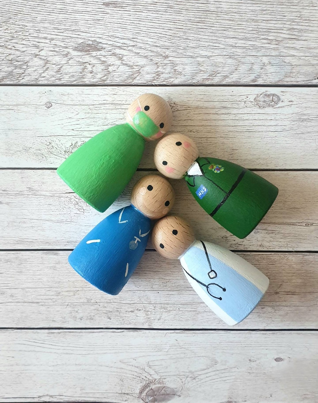 Hospital Peg Dolls, Doctor and Nurse Peg Doll, Emergency Services Key