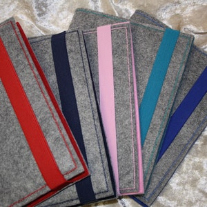 Calendar/notebook cover felt embroidery with name including notebook or book calendar 2025 - in various colors - multi-line text possible