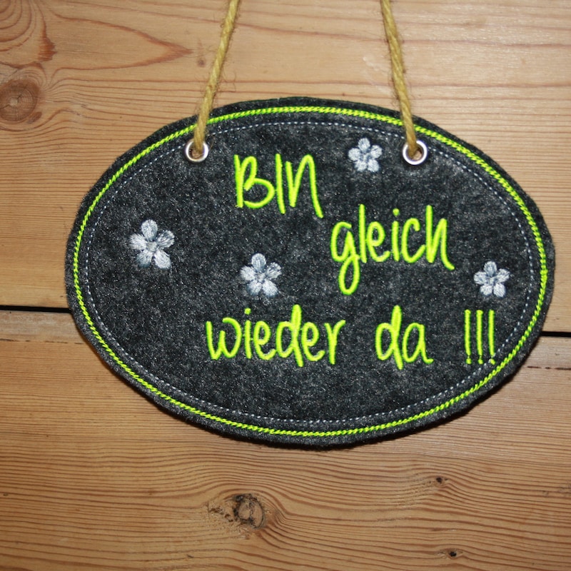 Bin gleich wieder da schild Etsy.de