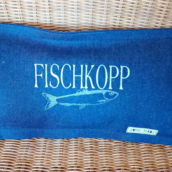 Pillow decorative pillow --small-- FISHKOPP - Sprat .. with filling - slogan pillow motto pillow -- neck pillow