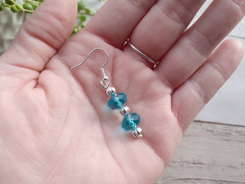 accessories. Jewellery costume jewelry Uk seller Handmade blue bead drop earrings