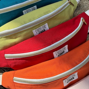 Sac banane en toile de coton unie