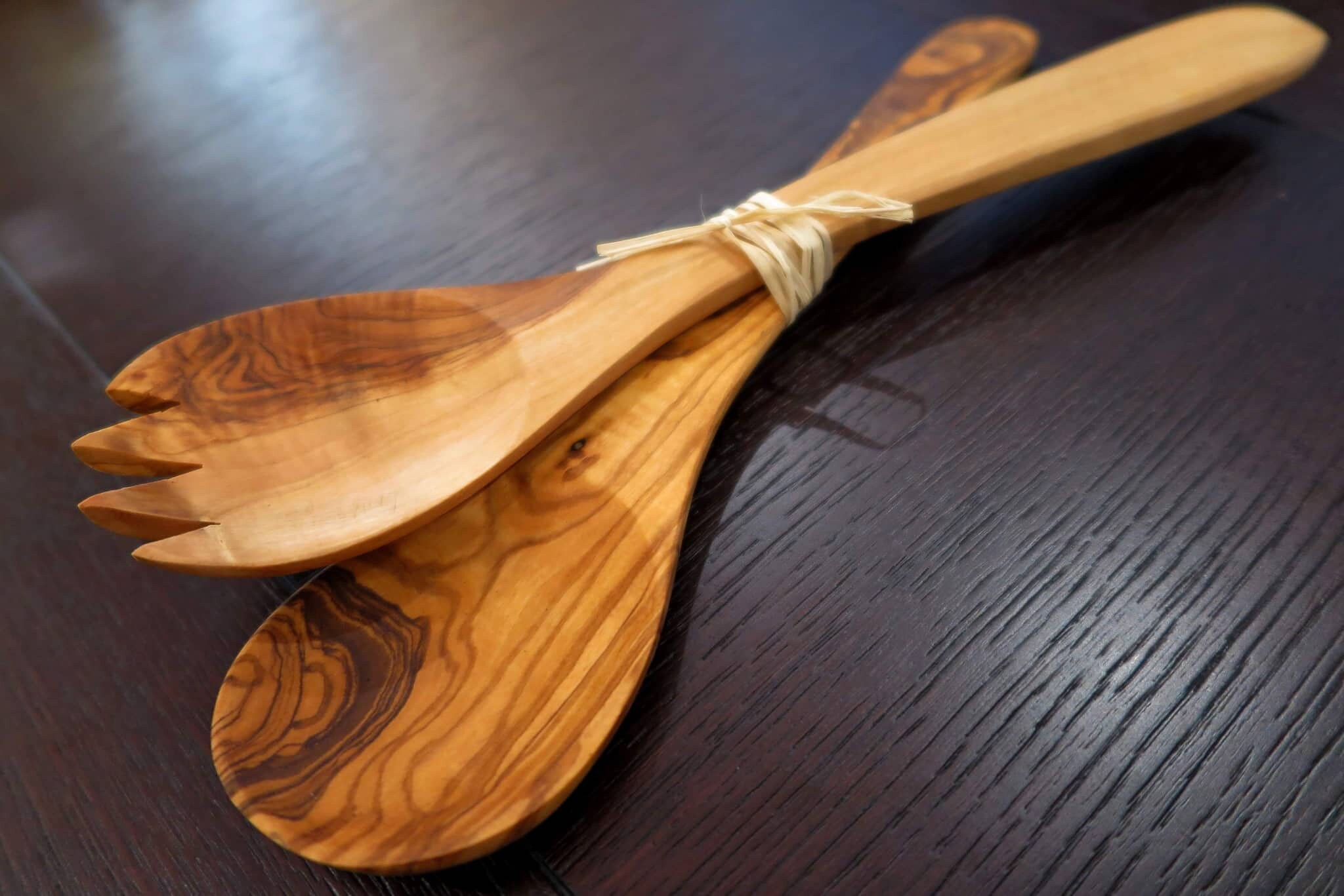 Server Set. Handmade Traditional Olive Wood Spoon and Fork Etsy