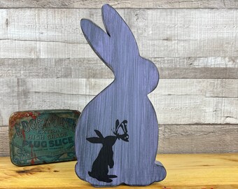 Primitive Easter Bunny Decor, Country Primitive, Primitive Bunny, Easter Decor, Easter Shelf Sitter, Primitive Wood Rabbit, Spring Decor