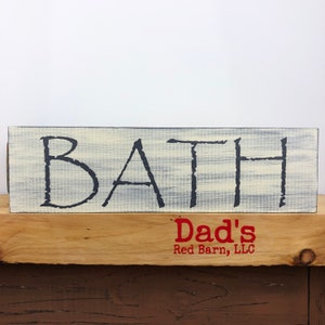 Primitive Farmhouse Bath Sign, Bathroom Decor, Rustic Decor, Shelf Sitter, Rustic Primitive, Farmhouse Decor, Primitive Home Decor
