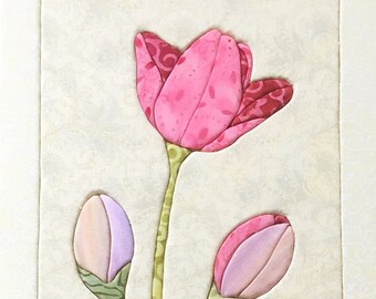 Schilderen patchwork Roze Tulpen