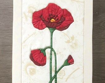 Schilderen patchwork klaprozen - groot