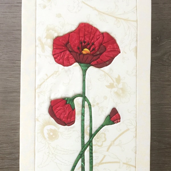 Peinture de coquelicots patchwork - grand